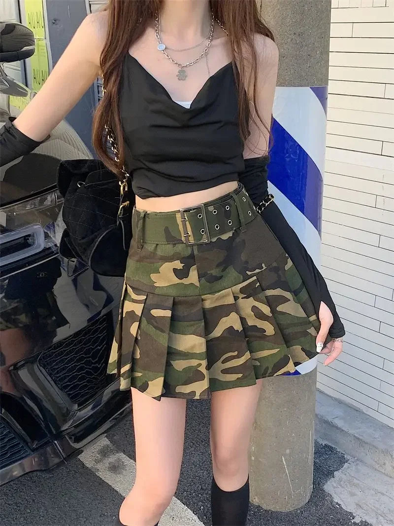 Short Mini High Waist Gyaru Skirts for Women Pleated Pleat Quality Modest Premium Aesthetic Stylish Y2k Vintage V Woman Skirt