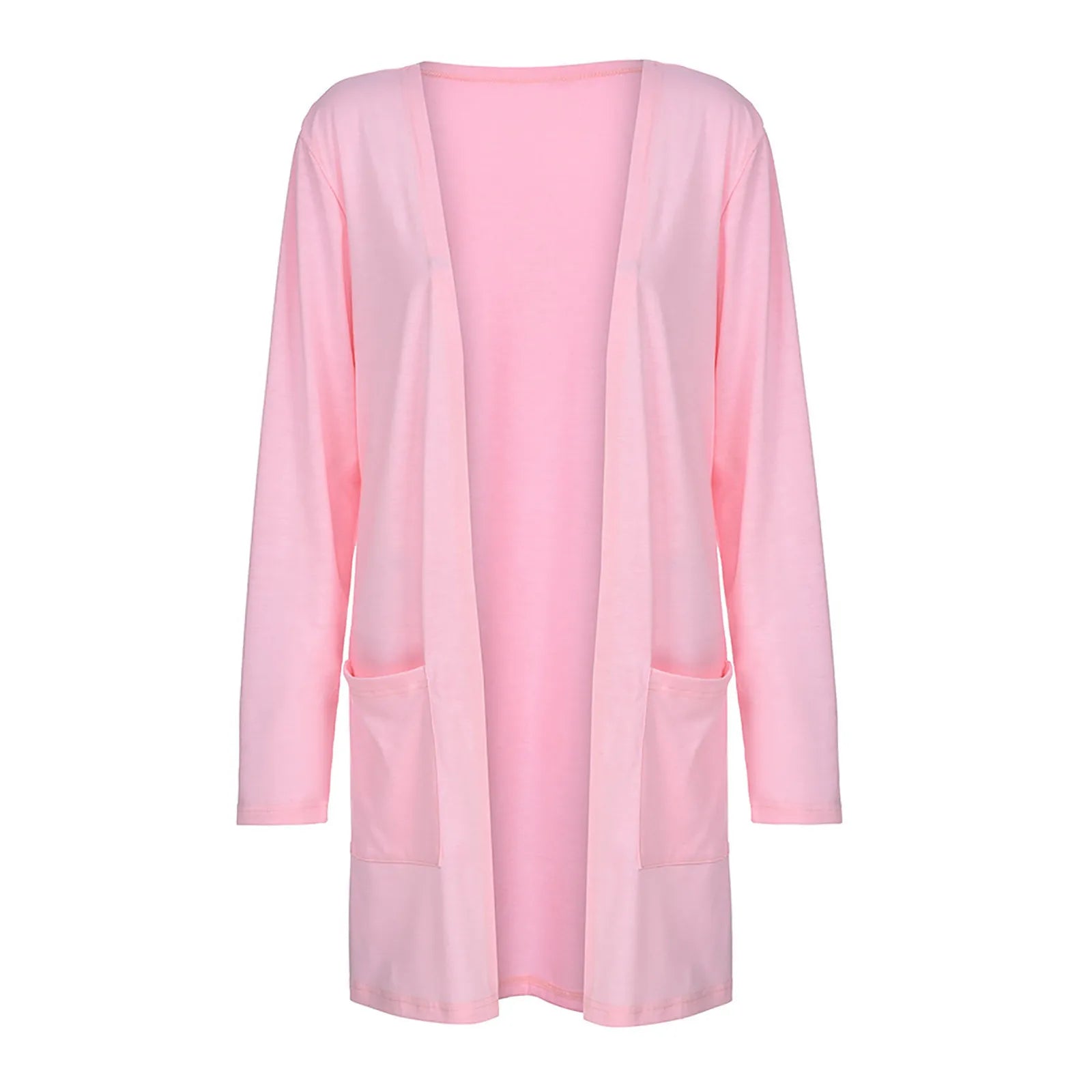 New Style Solid Color Simple Casual Long Sleeve Cardigan Pocket Jacket From Europe America Men Women Fashion Outerwear