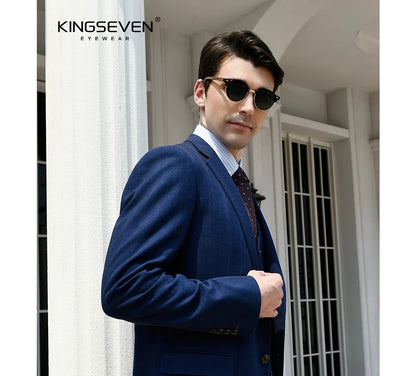 KINGSEVEN Handmade High Quality Black Walnut Wood Sunglasses Men Women Polarized Mirror Sun Glasses Male UV400 Shades Oculos