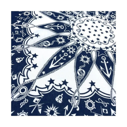 Popular Hip Hop Navy Blue Cashew Flower Bandana Men Women Outdoor Headbands Hair Band Wrist Wrap Amoeba Scarves Hair Accessories