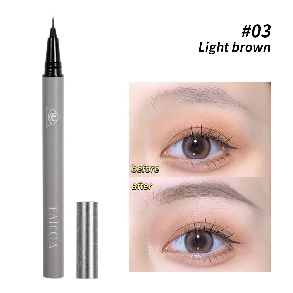 Ultra-fine Eyebrow Cosmetic Pencil Natural Brown Make Up Lying Silkworm Eyeliner Waterproof Long Lasting Liquid Eye Brow Pencil B-03 light brown
