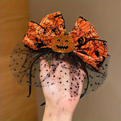 Fashionable Halloween Elements Pumpkin Hairband Single Piece Multi-Color Cute Girls Halloween Gift