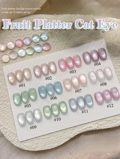 1-3pcs PSK 2025 New Whitening Purple Glass Beads Starry Crystal Nail Art Purple Glass Bead Cat Eye Gel Nail Polish Nail Supplies shuiguopinpan1-12