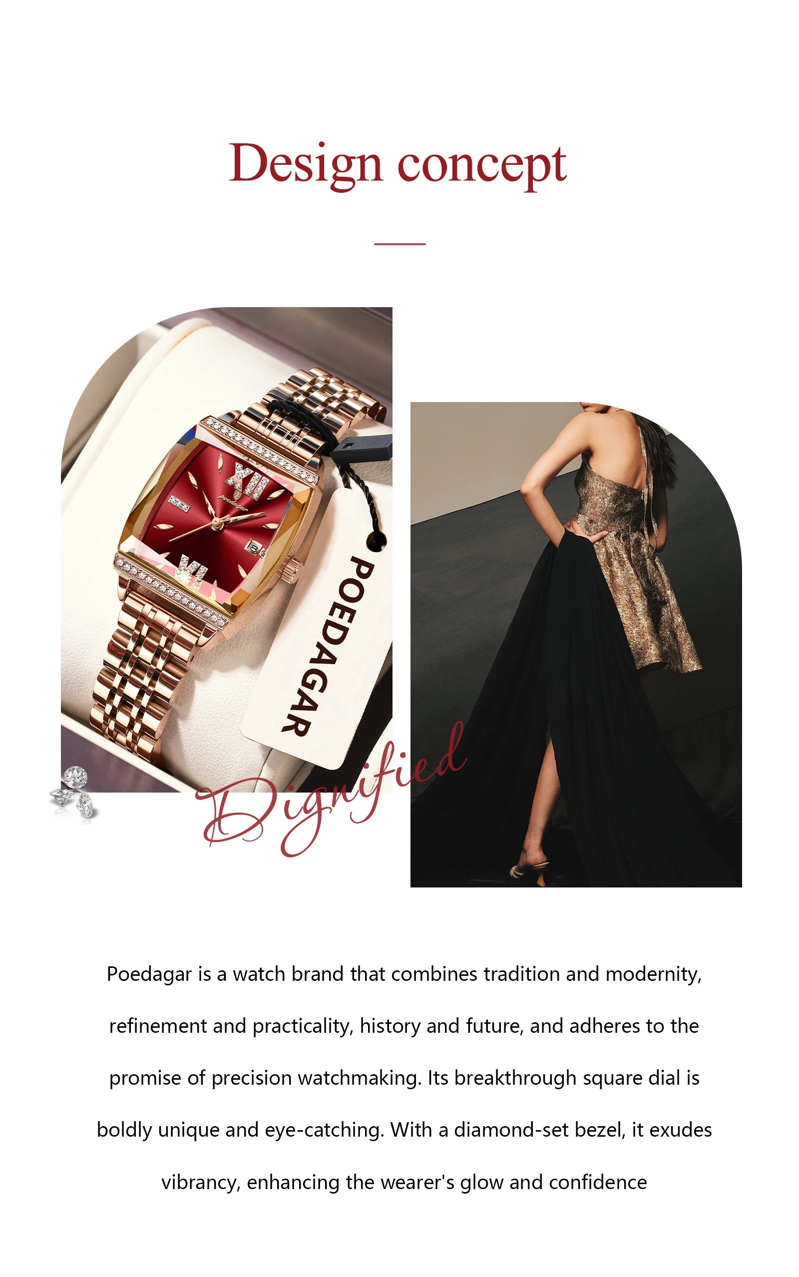 POEDAGAR Diamond Luxury Watch For Woman High Quality Waterproof Date Ladies Quartz Watch Stainless Steel Women Watches Reloj+Box