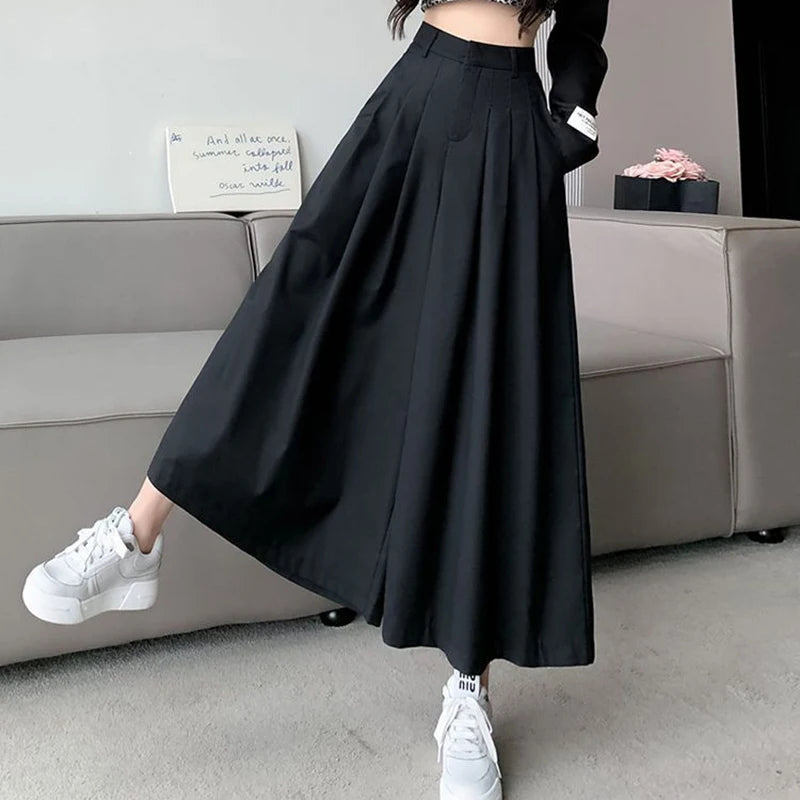 Irregular suit, pants, skirt, female 2024, short, loose, wide leg, big swing pants, high waist, slimming, pleated casual pants Badiee Stylez