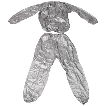 Heavy Duty Fitness Weight Loss Sweat Sauna Suit Exercise Gym Anti-Rip Silver XXL