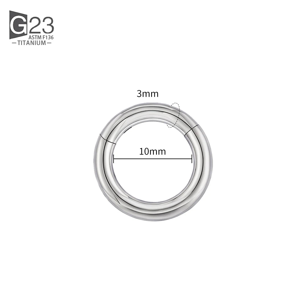 ASTM F136 Titanium PIERC Hinged Segment Hoop Earrings Large size Nose Rings 10G-6G 2.5mm-4mm Seamless Labret Lip Body Piercing 3.0x10mm
