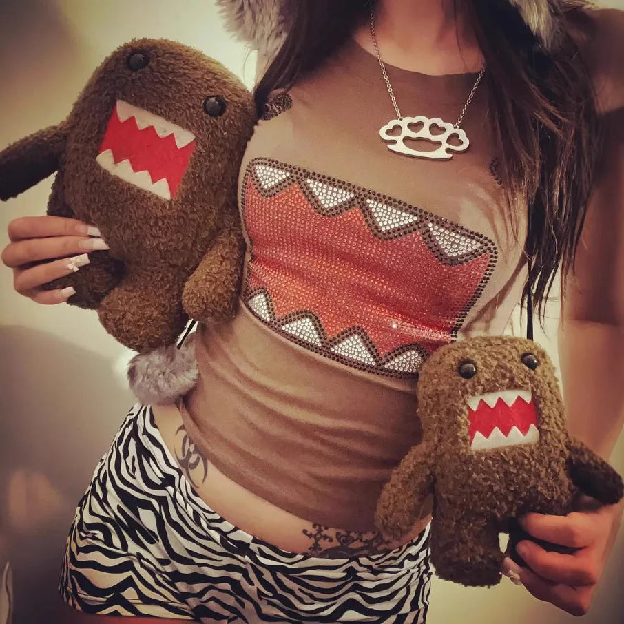 y2k girl summer retro ironing round neck short-sleeved T-shirt sleeveless suspender vest vest funny vintage Tama Jun ironing top