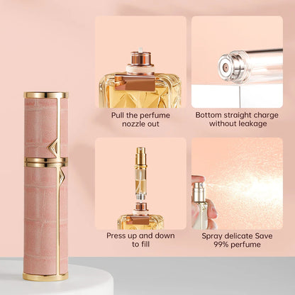 Louischanzl Perfume Atomizer Portable Liquid Cosmetics Containers Traveling 5ml Alcochol Perfume Refillable Bottles Empty Spray
