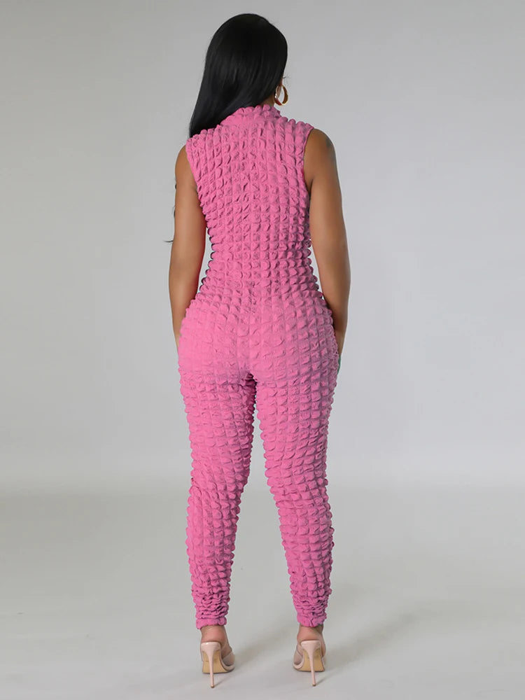 Sleeveless Zip Up Jumpsuit Women Chic and Elegant Woman Jumpsuit Sexy Tight Jumpsuit Full Body Ladies Wholesale Dropshipping Badiee Stylez