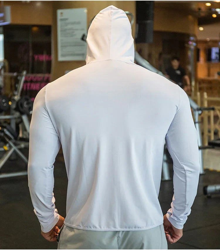 2023 new Men's Jacket Zip Hoodie Long Sleeve T-shirts Gym Sports Clothing Running Male Coat Jackets For Men Hooded Sweatshirts