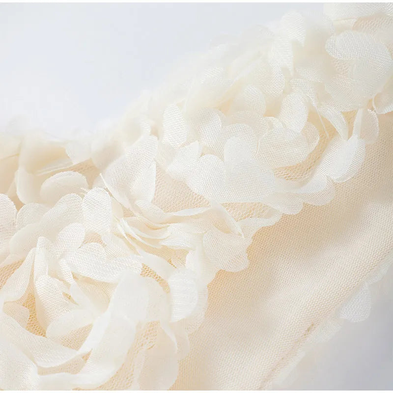 Sexy 3D Flower Deep V-neck Dress Women Slim Sleeveless Backless Split Hip Package Midi Dresses 2025 Spring Ladies New Vestidos