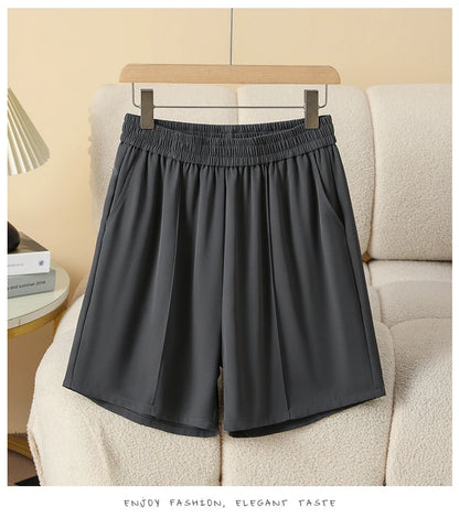 Plus Size Shorts Women High Elastic Waist Wide Leg Loose Pants With Pockets Summer 2025 New Korean Fashion Half Shorts Women