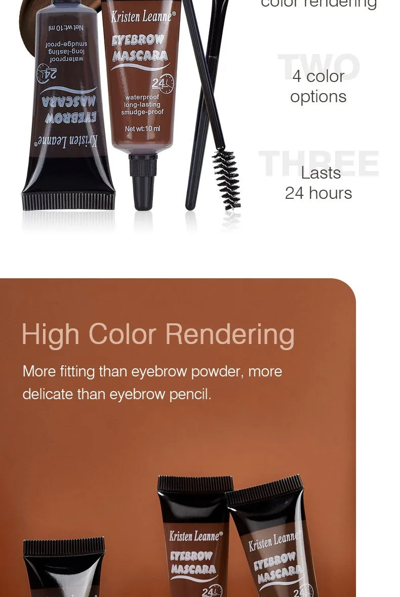 Natural Liquid Dyeing Eyebrow Cream Set Waterproof Shaping Brown Tint Pointed Tube Eyebrow Henna Mascara Paint Brush Makeup Tool