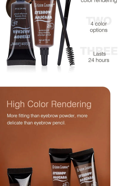 Natural Liquid Dyeing Eyebrow Cream Set Waterproof Shaping Brown Tint Pointed Tube Eyebrow Henna Mascara Paint Brush Makeup Tool