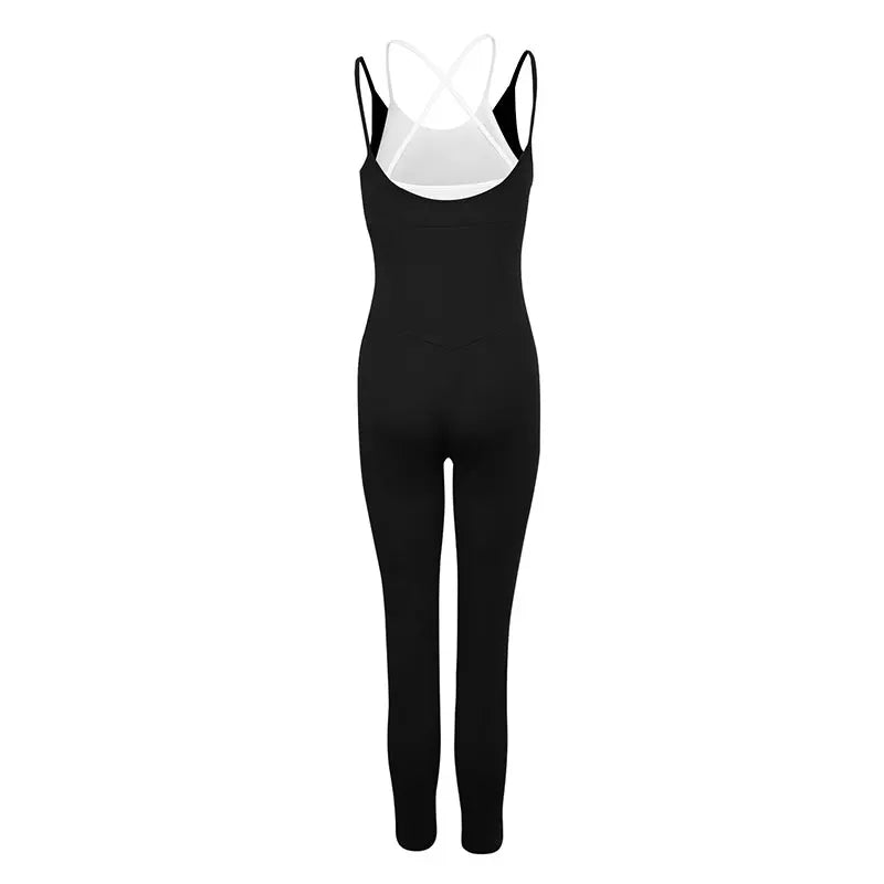 Sporty New Jumpsuits Black Sexy Women Backless Bodycon Female Jumpsuits Streetwear Fashion O-Neck Sporty Elegant Lady's Clothing Badiee Stylez