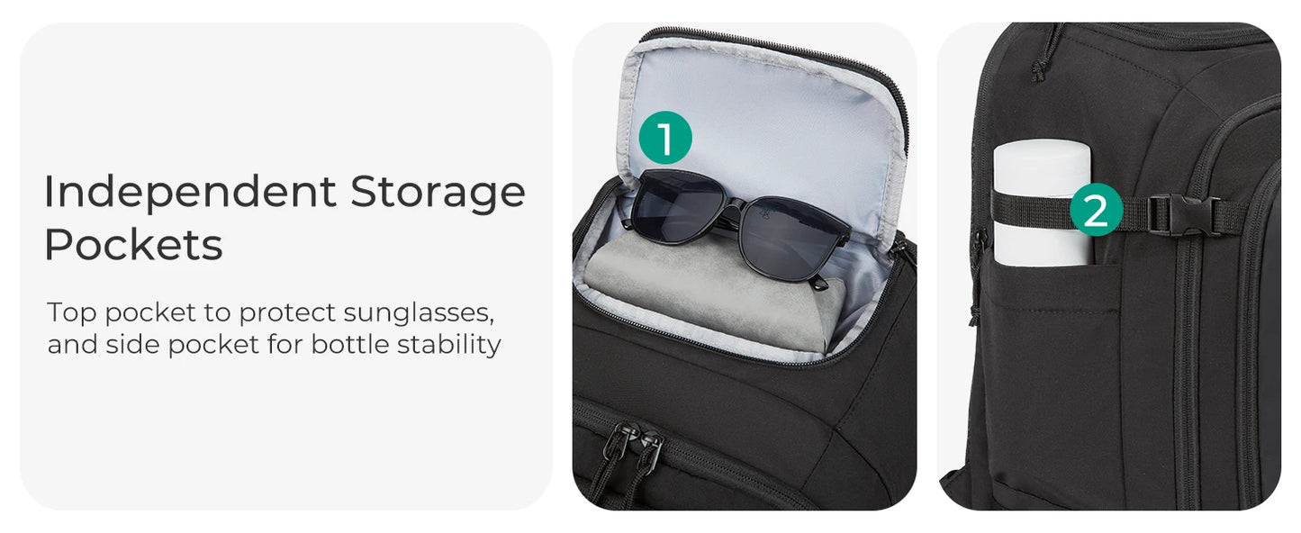 BAGSMART Travel Backpack Flight Approved 30L Lightweight Backpack for Men Women Waterproof Travel Bag with USB Charging Port