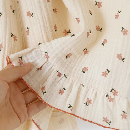 2025 Japanese Summer New Women's Pajama Set 100% Cotton Crepe Cloth Ladies Suspender+Shorts Two Piece Home Furnishing Set