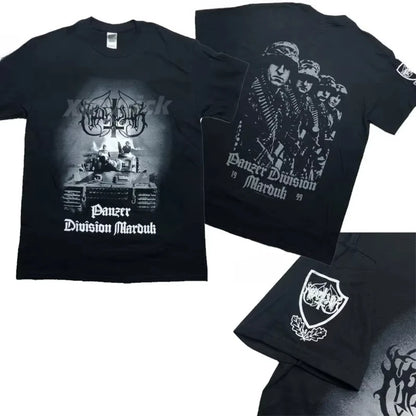 MARDUK Panzer1999 Black Metal Band Casual Sporty Light-Luxury Men's T-Shirts Men's and Women's Short Sleeves & Couple Styles