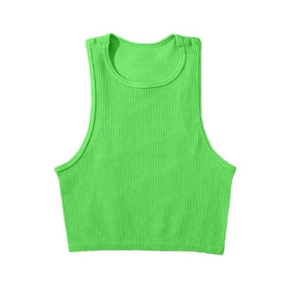 DIY Print Customize Sleeveless Vest Women's Summer High Waist Short Crop Top Fitness Running Yoga Clothes Slim Fast Dry Clothes