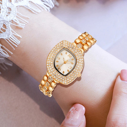 5PCS Fashion Women Watch Set Luxury Trendy Leaf Element Quartz Watch Necklace Earrings Set Suitable for Daily Clothing Matching