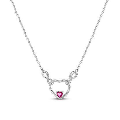 Original 925 Sterling Silver Necklace For Women Class Style Heart Shape Romantic Style High Quality Women Necklace Jewelry Gift KTN034