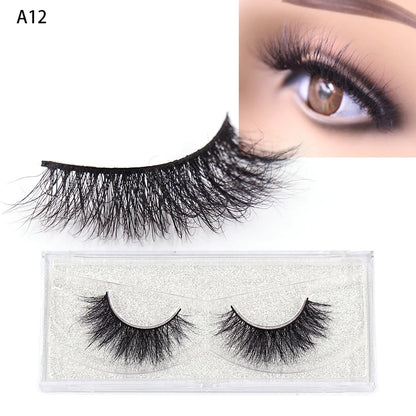 LEHUAMAO False Eyelashes Mink Lashes Natural Thick False Eyelashes Extension Wispy Soft Lashes Makeup Tools D22 1Pair-A12
