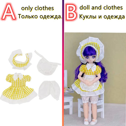 30cm Two-dimensional Doll Comic Face 1/6 Bjd Doll or Dress Up Clothes Children's Girl Birthday Gift Toys Kids Toys 2
