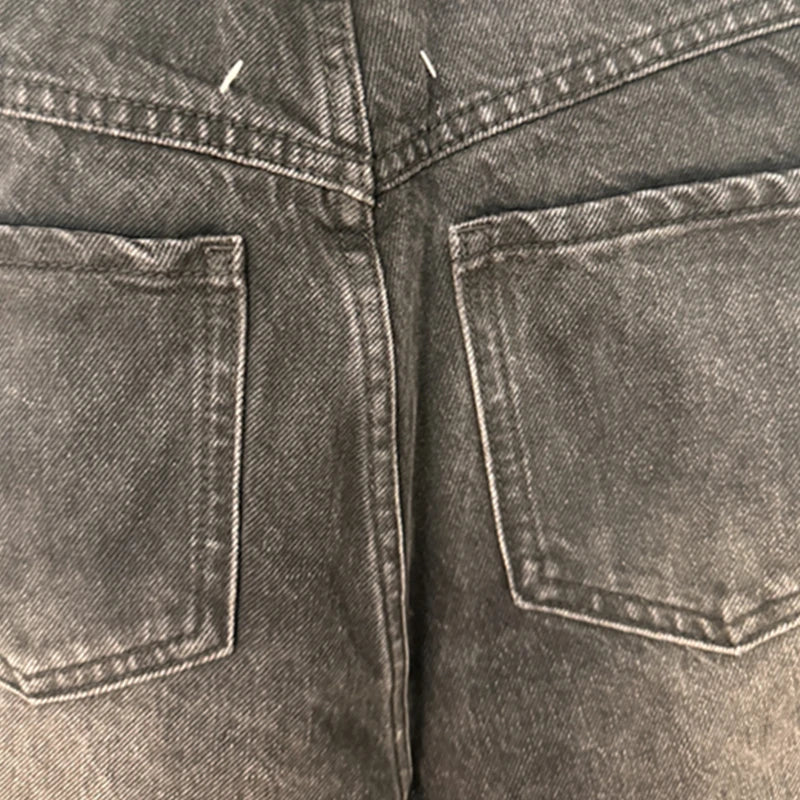 Dave&Di Summer British High Street Retro Loose Jeans With High Waist Wide Legs Broken Jeans For Women Boyfriend Style Mom Jeans