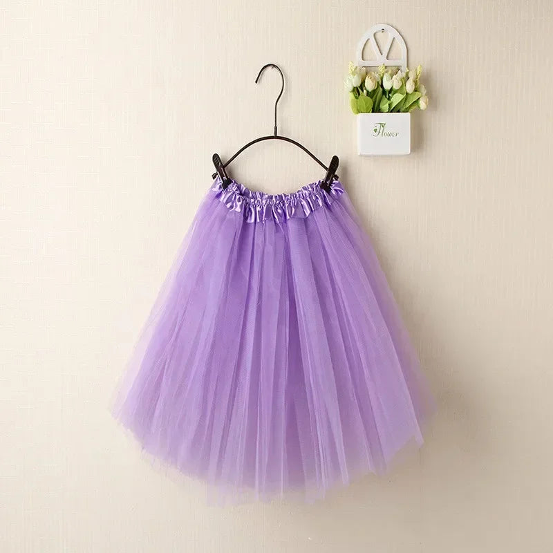Women Summer Vintage Tulle Skirt Adult Fancy Ballet Dancewear Party Costume Ball Gown Mini Skirt light purple One Size