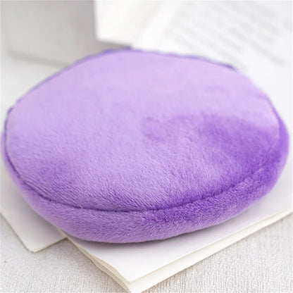 Solid Plush Round Coin Purse Women's Cute Wallet ID Card Bag Keychain Minimalist Coin Bag Kawaii Wallets for Women Gift