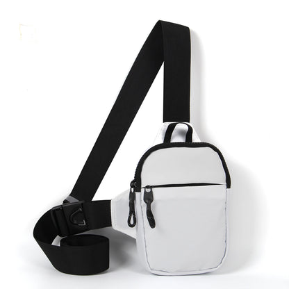 New Sports Chest Bag Men's Ultra-small Mobile Phone Messenger Bag Waist Bag Multi-function Carry-on Bag WHITE