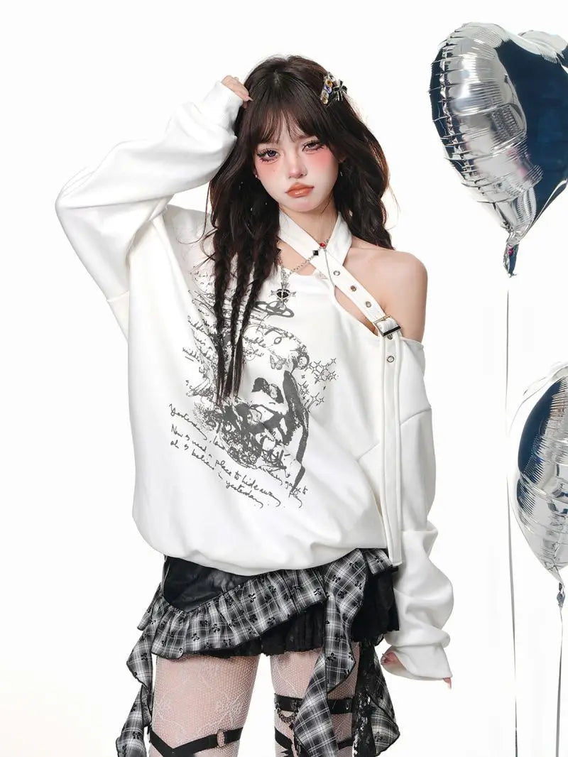Retro Harajuku Gothic Style Leather Splicing Short Skirt for Women Y2K Lace Hem Mini Pleated Skirt Autumn Street Cool Girl