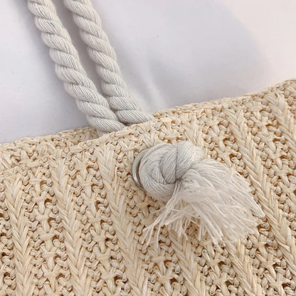 Designer Women Handbags Fashion Large Capacity Straw Tote Bag Summer Beach Bag Casual Bali Big Purse