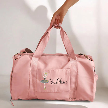 Personalized Dance Name Bags Ballerina Storage Bag Custom Girls Duffle Bag Dance Travel Luggage Bag Birthday Gift for Dancer Kid design 1