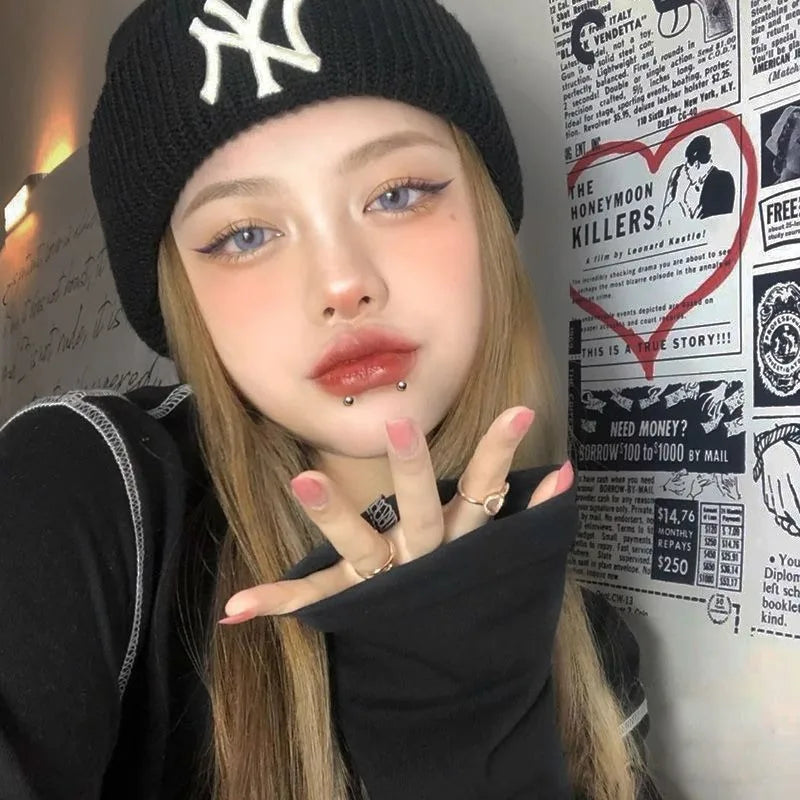 Stainless Steel Fake Nose Ring Sticker Non Piercied Lip Nails Ear Stud for Women Men Pack Fake Eyebrow Lip Piercing Body Jewelry Badiee Stylez