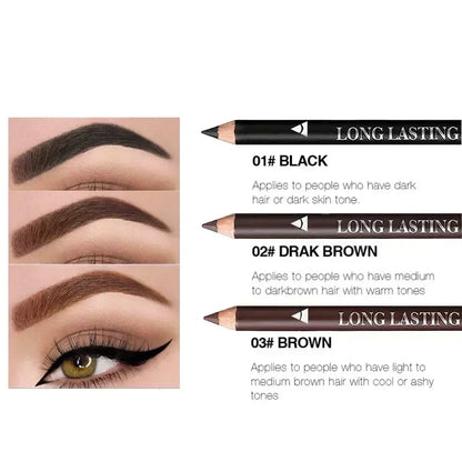 6/12Pcs Eye Brow Pencil Waterproof Professional Women Eye Makeup Pen Easy Color Natural Black Brown Cosmetic Beauty Eyebrow Tool