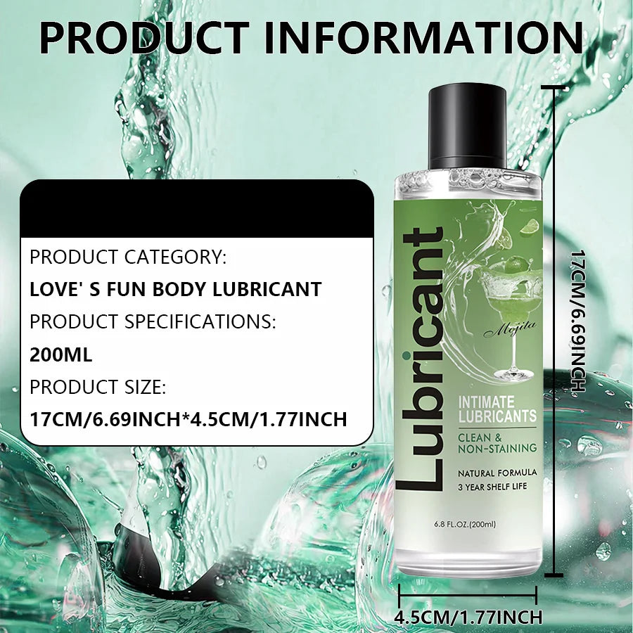 strawberry mojito coconut banana water-soluble Lubricant long-lasting moisturizing Adult Couples Dildo Vibrator Sex Oil 200ml