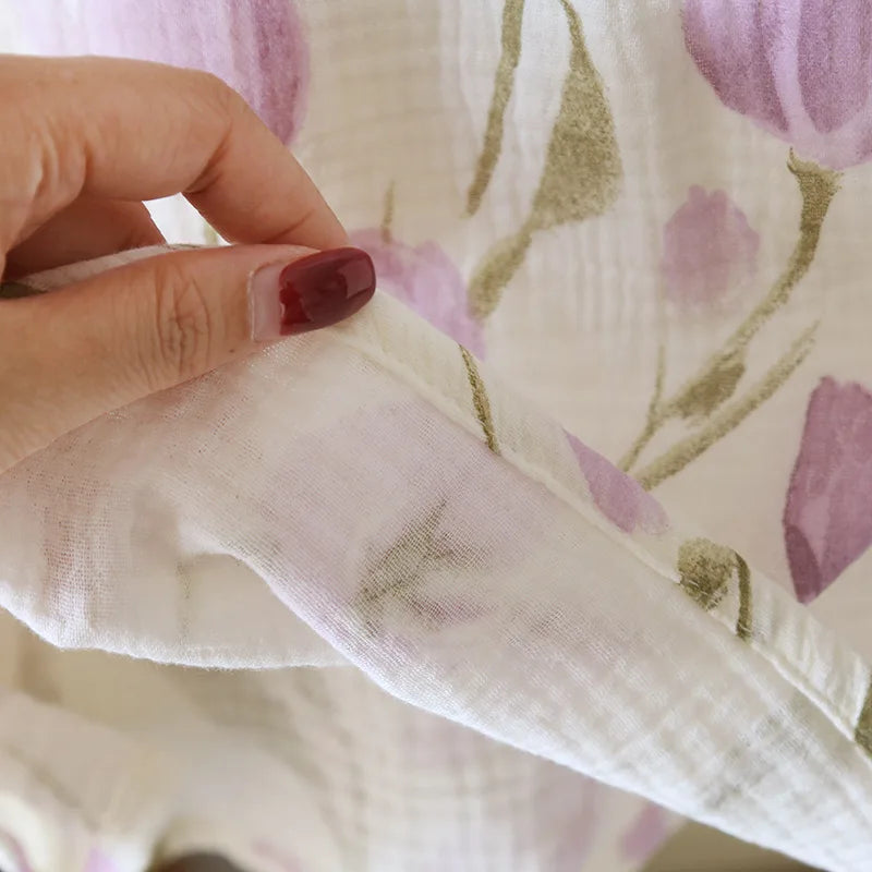 2025 Women's New Summer Pajama Set 100% Cotton Crepe Vest+Shorts Two Piece Loose Home Clothing Set Sleepwear Ladies