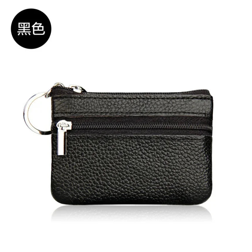PU Leather Coin Purses Women Small Change Money Bags Pocket Wallets Key Holder Case Mini Functional Pouch Zipper Card Wallet Black