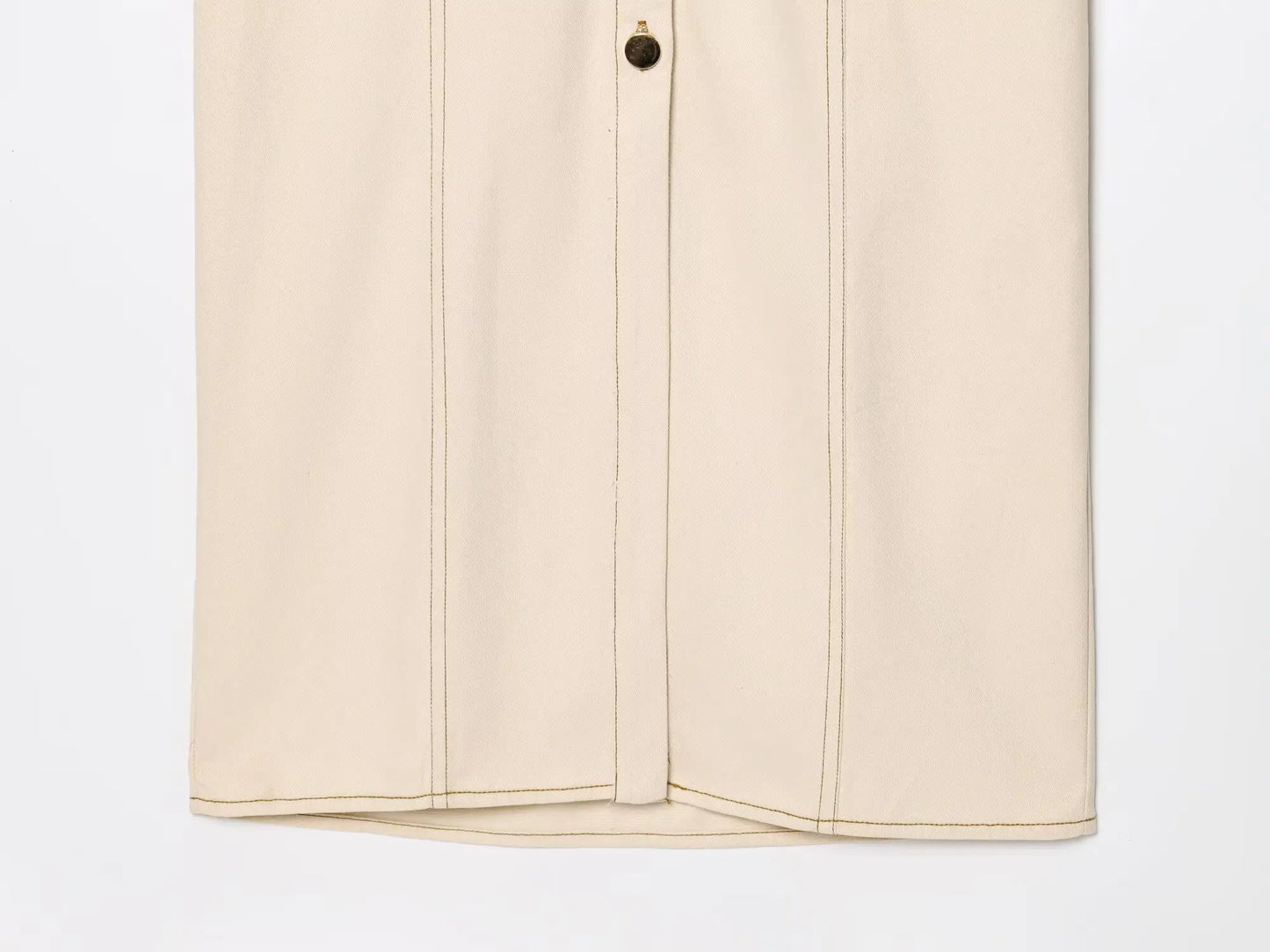 ETJ 2025 summer new TRAF women's elegant fashion waist pleated V-neck short-sleeved temperament denim MIDI dress