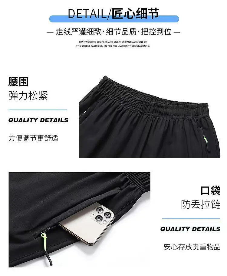 Ice Silk Beach Shorts Men Gym Casual Shorts Quick Dry Sweatpants Running Sports Short Pants Breathable Fitness Jogging Shorts Badiee Stylez