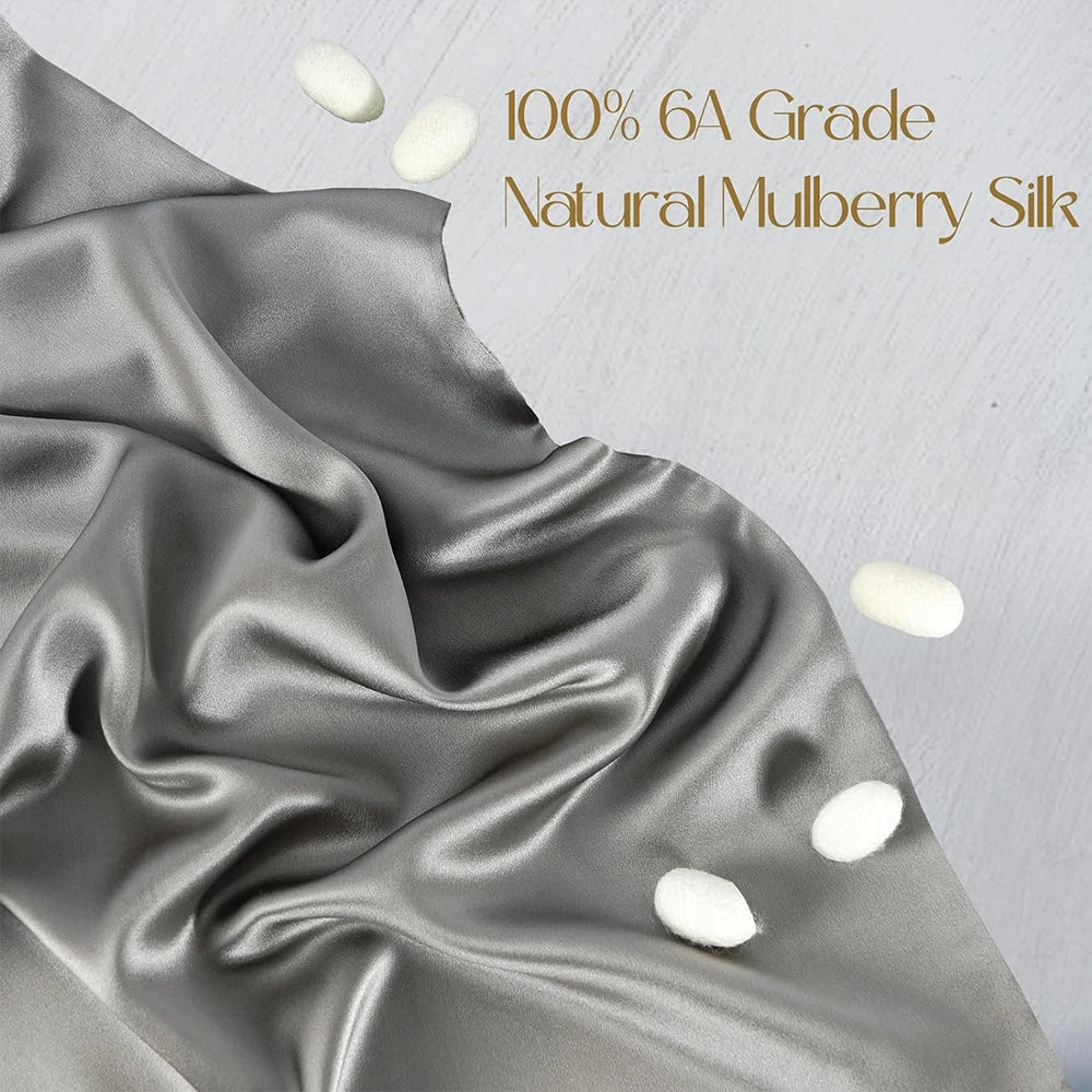 100% Natural Mulberry Silk Pillowcase with Hidden Zipper Double Sided Pure Silk Pillow Case Touch Soft &Cool Suitable for Summer Badiee Stylez