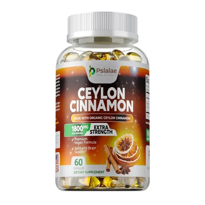 Ceylon Cinnamon - Supports Healthy Circulation, for Heart, Joint & Brain Health, Boosts Immunity, Improves Energy Levels 60 Capsules