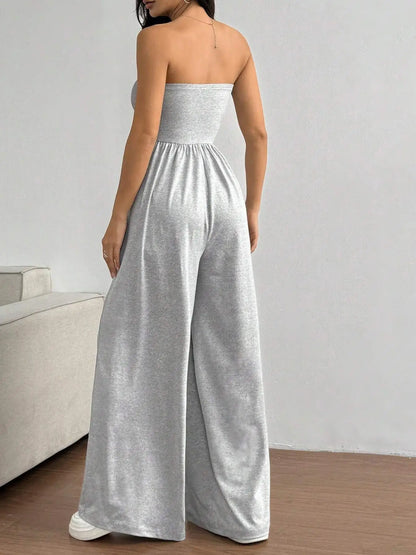 Women Sexy Sleeveless Backless Long Pants Jumpsuit Women Fashion Solid Commuter Wide Leg Playsuit Badiee Stylez