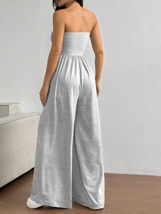 Women Sexy Sleeveless Backless Long Pants Jumpsuit Women Fashion Solid Commuter Wide Leg Playsuit Badiee Stylez