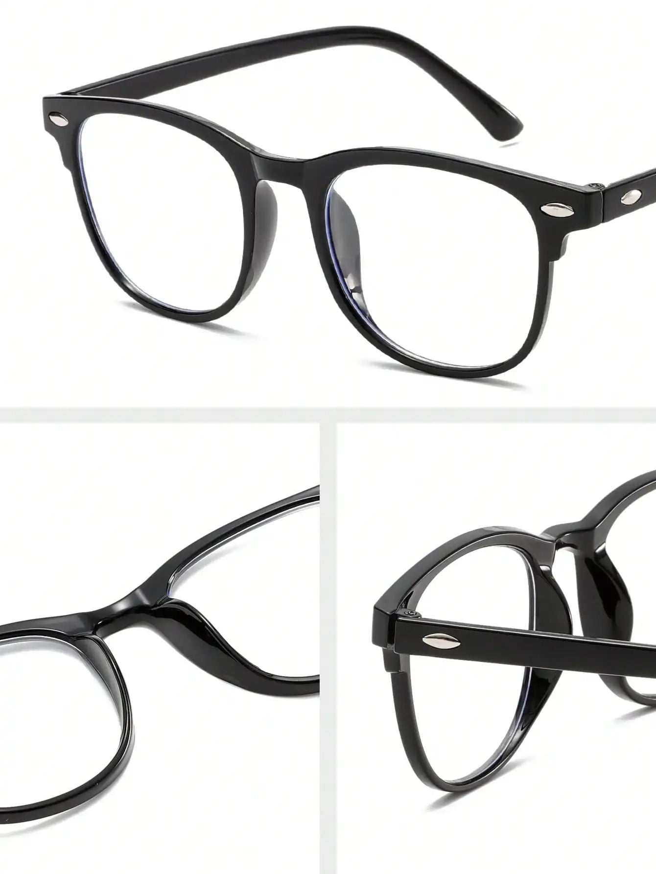 1PC/2PCS Fashion Pentos Plastic Frame Anti-Blue Light Clear Glasses For Daily Office Reading Life Eye Protection Accessories. Badiee Stylez