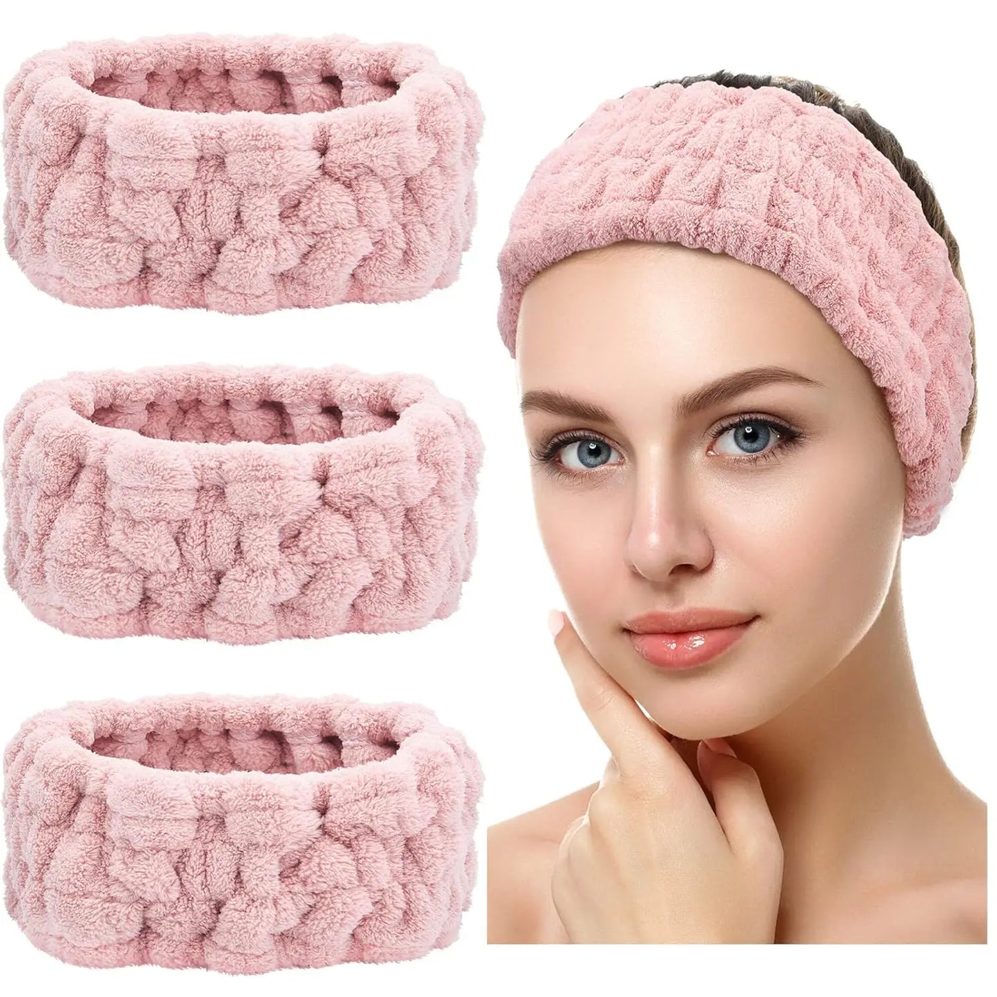 Face Wash Headband Makeup Single Circle Coral Velvet Hair Cover Sports Yoga Hair Accessory For Women 3pcs 9