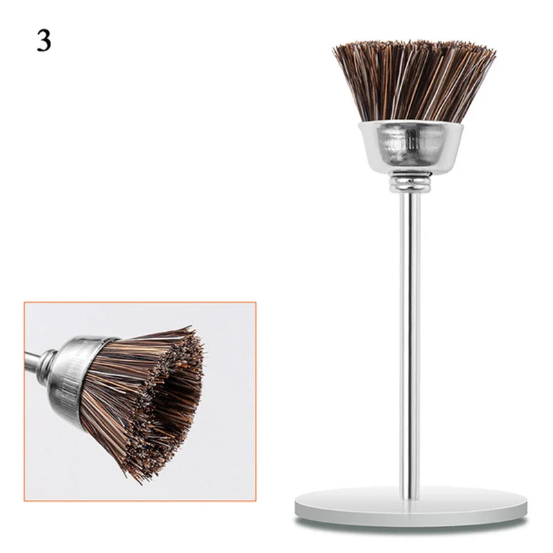 Nail Drill Bit Cleaning Brush Manicure Grinding Head Dual Brush Electric Drills Copper Wire Drill Brush Cleaner Nail Art Tools