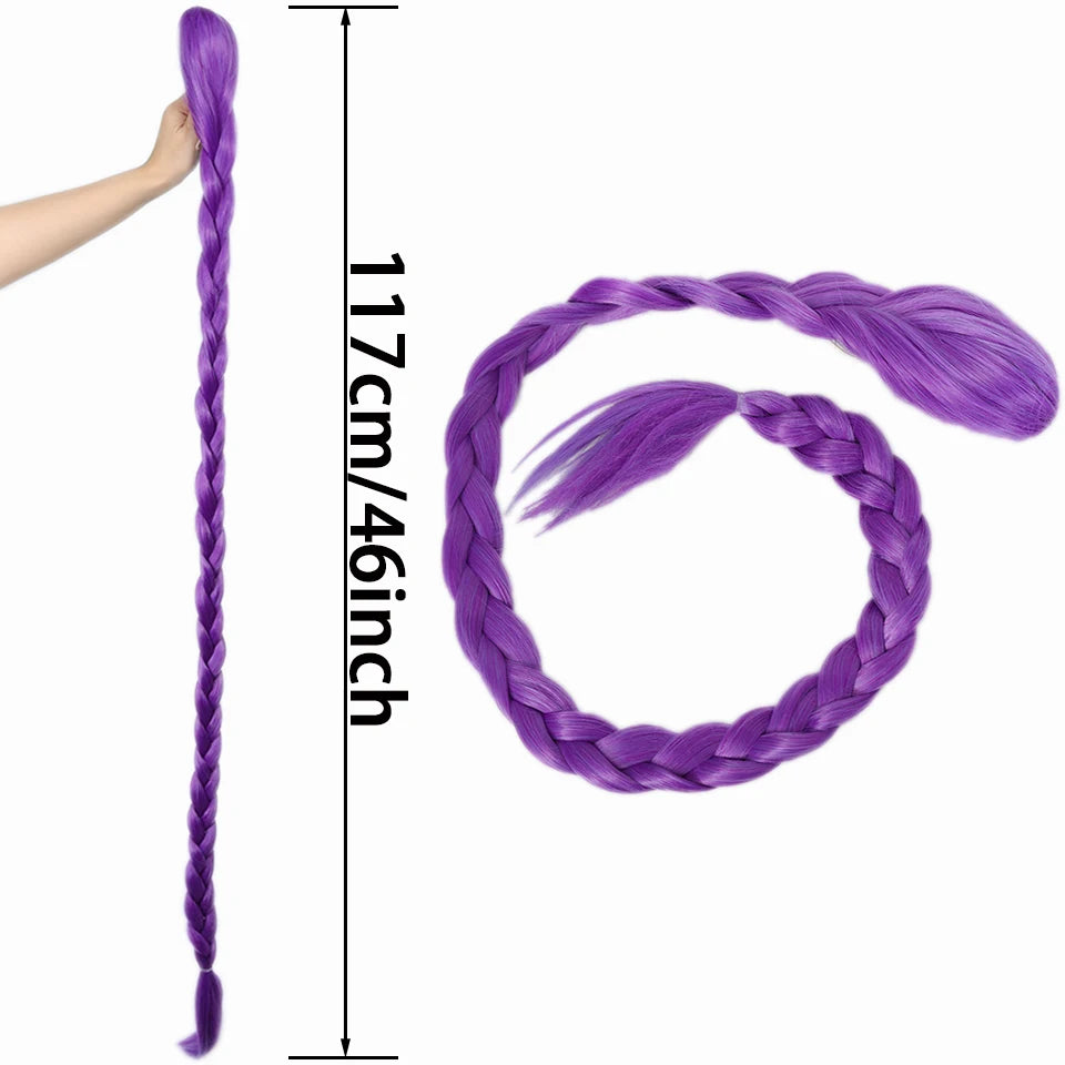 ﻿Synthetic Wig Kpop Girl Group Cosplay Wig Halloween Women mixed color Purple Synthetic Fiber Wig for Women Badiee Stylez